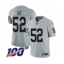 Men's Oakland Raiders #52 Marquel Lee Limited Silver Inverted Legend 100th Season Football Jersey