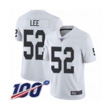 Men's Oakland Raiders #52 Marquel Lee White Vapor Untouchable Limited Player 100th Season Football Jersey