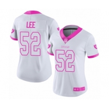 Women's Oakland Raiders #52 Marquel Lee Limited White Pink Rush Fashion Football Jersey