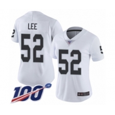 Women's Oakland Raiders #52 Marquel Lee White Vapor Untouchable Limited Player 100th Season Football Jersey