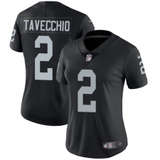 Women's Nike Oakland Raiders #2 Giorgio Tavecchio Black Team Color Vapor Untouchable Limited Player NFL Jersey