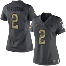 Women's Nike Oakland Raiders #2 Giorgio Tavecchio Limited Black 2016 Salute to Service NFL Jersey