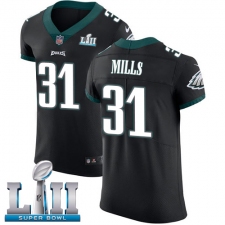 Men's Nike Philadelphia Eagles #31 Jalen Mills Black Vapor Untouchable Elite Player Super Bowl LII NFL Jersey