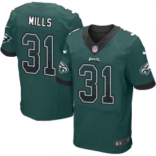 Men's Nike Philadelphia Eagles #31 Jalen Mills Elite Midnight Green Home Drift Fashion NFL Jersey