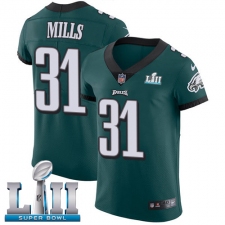 Men's Nike Philadelphia Eagles #31 Jalen Mills Midnight Green Team Color Vapor Untouchable Elite Player Super Bowl LII NFL Jersey
