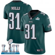 Men's Nike Philadelphia Eagles #31 Jalen Mills Midnight Green Team Color Vapor Untouchable Limited Player Super Bowl LII NFL Jersey