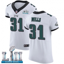 Men's Nike Philadelphia Eagles #31 Jalen Mills White Vapor Untouchable Elite Player Super Bowl LII NFL Jersey
