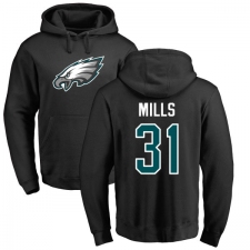 Nike Philadelphia Eagles #31 Jalen Mills Black Name & Number Logo Pullover Hoodie