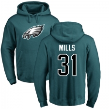 Nike Philadelphia Eagles #31 Jalen Mills Green Name & Number Logo Pullover Hoodie