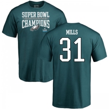 Nike Philadelphia Eagles #31 Jalen Mills Green Super Bowl LII Champions T-Shirt