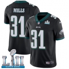 Youth Nike Philadelphia Eagles #31 Jalen Mills Black Alternate Vapor Untouchable Limited Player Super Bowl LII NFL Jersey