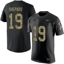 NFL Men's Nike Carolina Panthers #19 Russell Shepard Black Camo Salute to Service T-Shirt