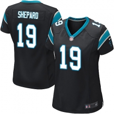 Women's Nike Carolina Panthers #19 Russell Shepard Game Black Team Color NFL Jersey