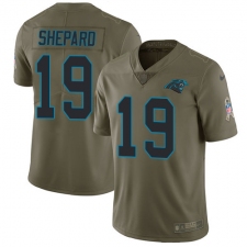 Youth Nike Carolina Panthers #19 Russell Shepard Limited Olive 2017 Salute to Service NFL Jersey