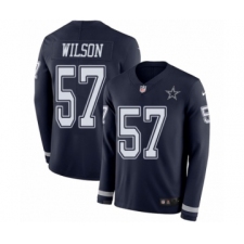 Men's Nike Dallas Cowboys #57 Damien Wilson Limited Navy Blue Therma Long Sleeve NFL Jersey