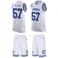 Men's Nike Dallas Cowboys #57 Damien Wilson Limited White Tank Top Suit NFL Jersey