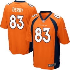 Men's Nike Denver Broncos #83 A.J. Derby Game Orange Team Color NFL Jersey