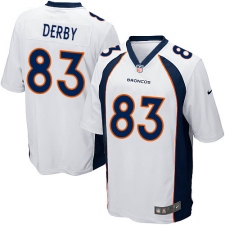 Men's Nike Denver Broncos #83 A.J. Derby Game White NFL Jersey