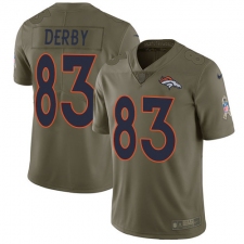 Men's Nike Denver Broncos #83 A.J. Derby Limited Olive 2017 Salute to Service NFL Jersey