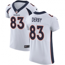 Men's Nike Denver Broncos #83 A.J. Derby White Vapor Untouchable Elite Player NFL Jersey