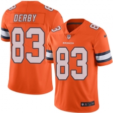 Youth Nike Denver Broncos #83 A.J. Derby Limited Orange Rush Vapor Untouchable NFL Jersey