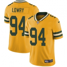 Men's Nike Green Bay Packers #94 Dean Lowry Limited Gold Rush Vapor Untouchable NFL Jersey