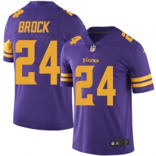 Men's Nike Minnesota Vikings #24 Tramaine Brock Limited Purple Rush Vapor Untouchable NFL Jersey