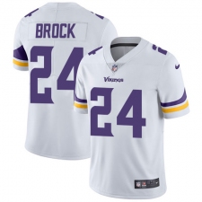Men's Nike Minnesota Vikings #24 Tramaine Brock White Vapor Untouchable Limited Player NFL Jersey
