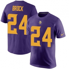 Nike Minnesota Vikings #24 Tramaine Brock Purple Rush Pride Name & Number T-Shirt