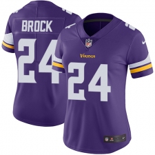 Women's Nike Minnesota Vikings #24 Tramaine Brock Purple Team Color Vapor Untouchable Limited Player NFL Jersey