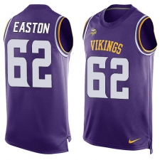 Men's Nike Minnesota Vikings #62 Nick Easton Limited Purple Player Name & Number Tank Top NFL Jersey