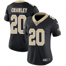 Women's Nike New Orleans Saints #20 Ken Crawley Black Team Color Vapor Untouchable Limited Player NFL Jersey