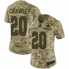Women's Nike New Orleans Saints #20 Ken Crawley Limited Camo 2018 Salute to Service NFL Jersey