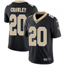 Youth Nike New Orleans Saints #20 Ken Crawley Black Team Color Vapor Untouchable Limited Player NFL Jersey