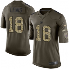 Men's Nike New York Giants #18 Roger Lewis Elite Green Salute to Service NFL Jersey