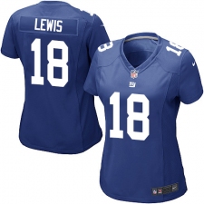 Women's Nike New York Giants #18 Roger Lewis Game Royal Blue Team Color NFL Jersey