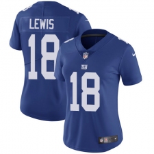 Women's Nike New York Giants #18 Roger Lewis Royal Blue Team Color Vapor Untouchable Elite Player NFL Jersey