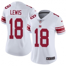 Women's Nike New York Giants #18 Roger Lewis White Vapor Untouchable Limited Player NFL Jersey