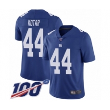 Men's New York Giants #44 Doug Kotar Royal Blue Team Color Vapor Untouchable Limited Player 100th Season Football Jersey