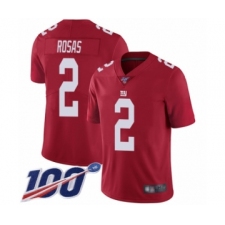 Men's New York Giants #2 Aldrick Rosas Red Limited Red Inverted Legend 100th Season Football Jersey
