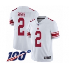 Men's New York Giants #2 Aldrick Rosas White Vapor Untouchable Limited Player 100th Season Football Jersey