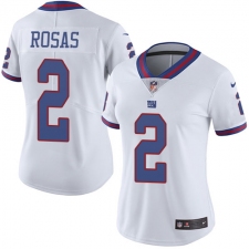 Women's Nike New York Giants #2 Aldrick Rosas Limited White Rush Vapor Untouchable NFL Jersey