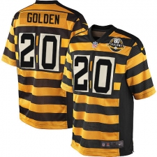 Youth Nike Pittsburgh Steelers #20 Robert Golden Elite Yellow/Black Alternate 80TH Anniversary Throwback NFL Jersey
