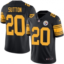 Men's Nike Pittsburgh Steelers #20 Cameron Sutton Limited Black Rush Vapor Untouchable NFL Jersey