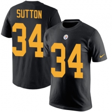 Nike Pittsburgh Steelers #34 Cameron Sutton Black Rush Pride Name & Number T-Shirt