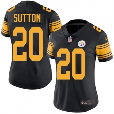 Women's Nike Pittsburgh Steelers #20 Cameron Sutton Limited Black Rush Vapor Untouchable NFL Jersey