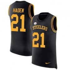 Men's Nike Pittsburgh Steelers #21 Joe Haden Black Rush Player Name & Number Tank Top NFL Jersey