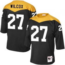 Men's Mitchell and Ness Pittsburgh Steelers #27 J.J. Wilcox Elite Black 1967 Home Throwback NFL Jersey