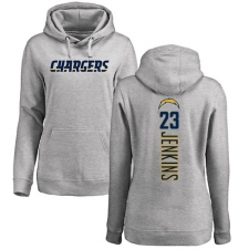 NFL Women's Nike Los Angeles Chargers #23 Rayshawn Jenkins Ash Backer Pullover Hoodie