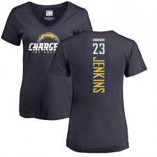 NFL Women's Nike Los Angeles Chargers #23 Rayshawn Jenkins Navy Blue Backer T-Shirt